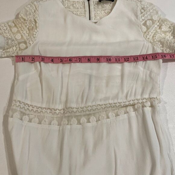 ASTR The Label White Lace Trim Dress • Silk Blend • Size S • Bridal Shower / Gra - Picture 7 of 8
